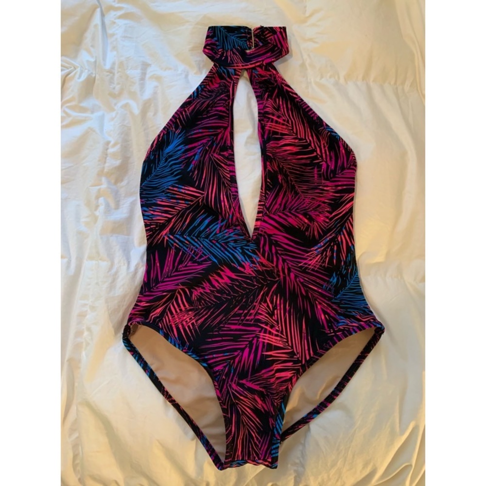 Tropical open back one piece